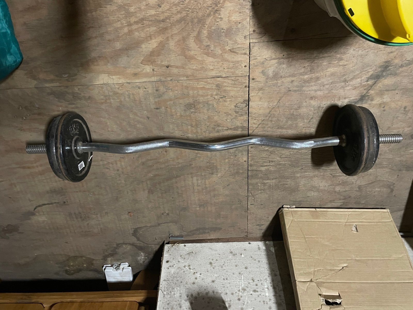 Ez bar met 20 kg gewicht, Sport en Fitness, Ophalen, Gebruikt, Armen, Halterstangen