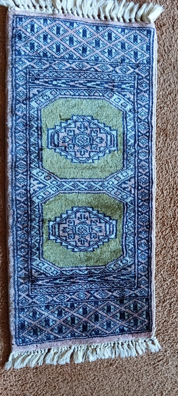 Perzisch tafelloper met zachte kleuren, Huis en Inrichting, Minder dan 50 cm, Gebruikt, 50 tot 100 cm, Blauw