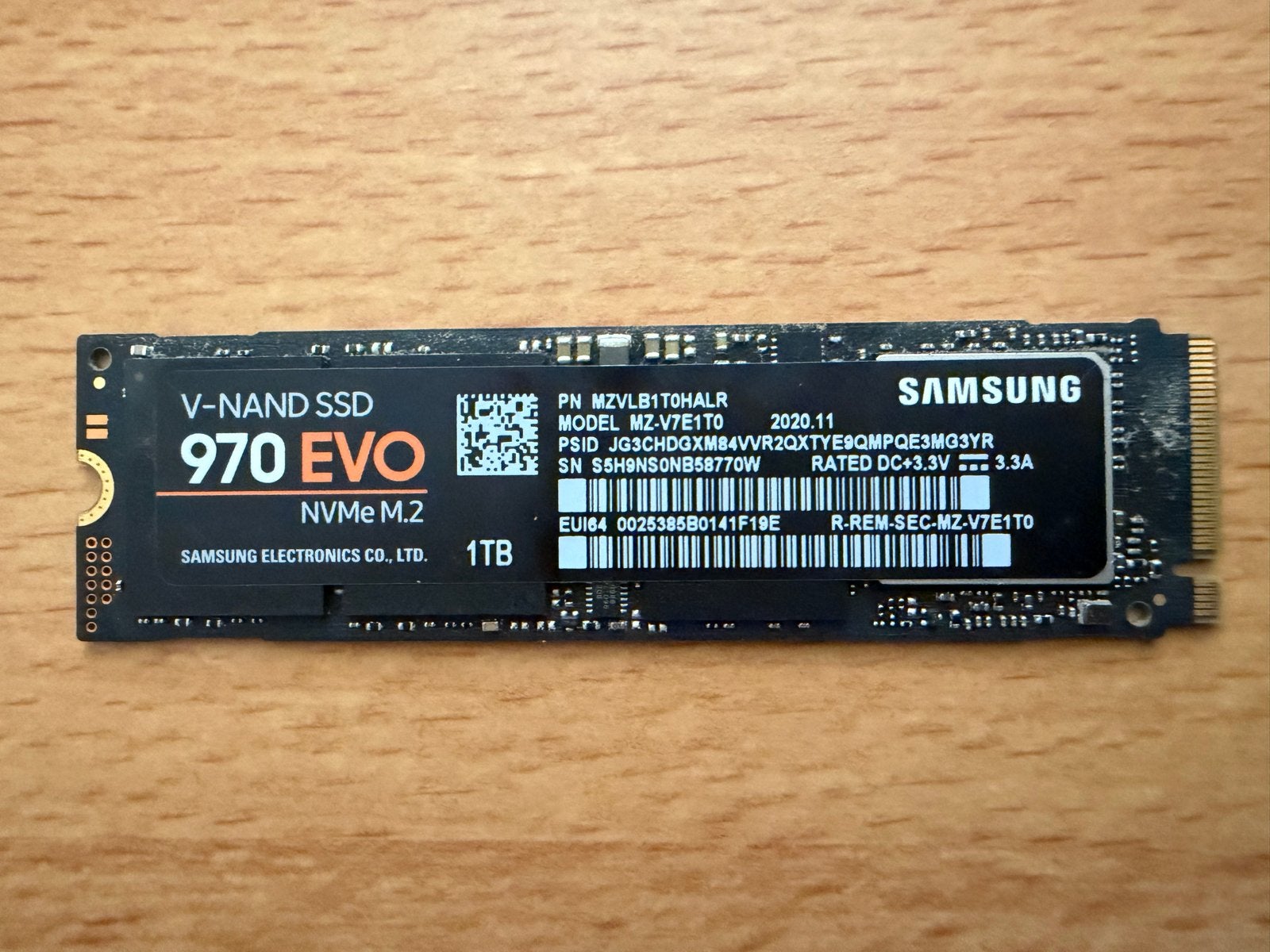 Samsung 970 Evo 1TB NVMe M.2 SSD, Computers en Software, Harde schijven, Intern, Server, SSD, Ophalen of Verzenden