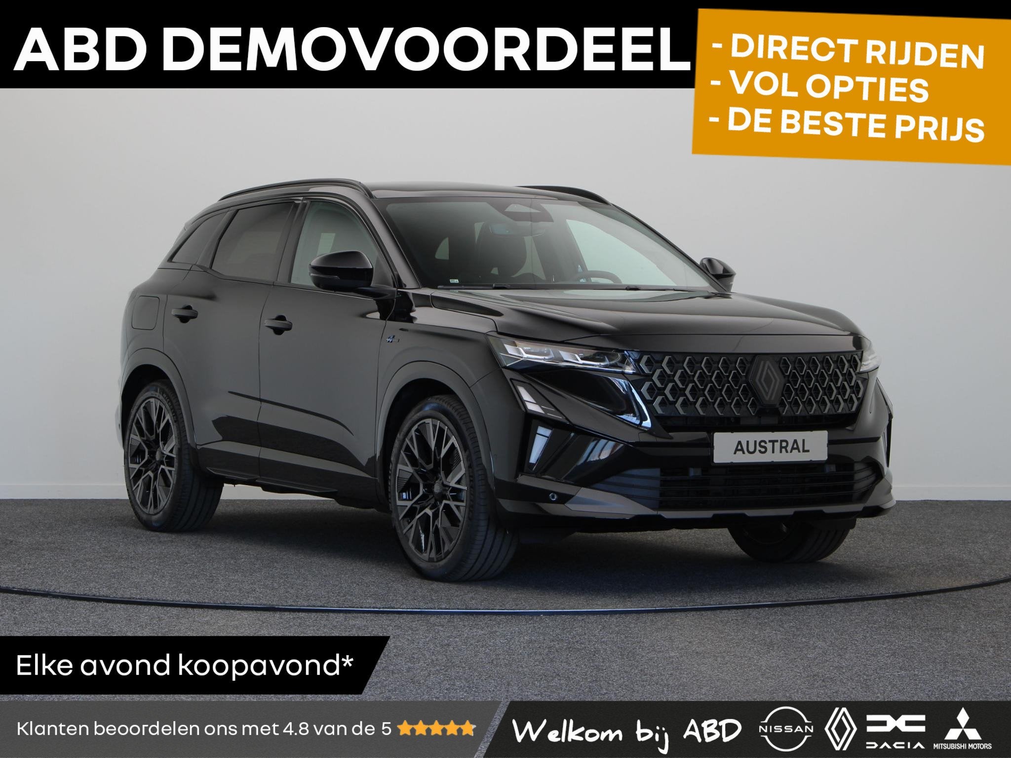 Renault Austral E-Tech full hybrid 200pk esprit Alpine | Vij, Auto's, Euro 6, 1199 cc, 2 kWh, Zwart