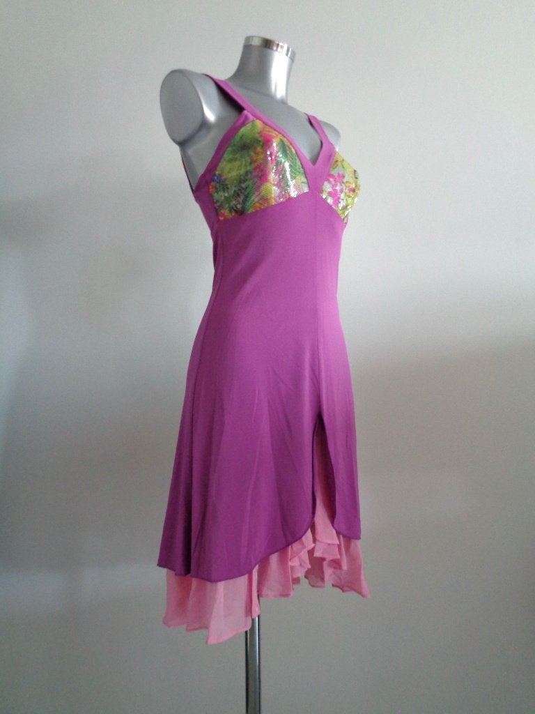 Jorando italy designer jurk, maat IT42-nl36, nieuw, kaartje, Paars, Nieuw, Ophalen of Verzenden, Knielengte