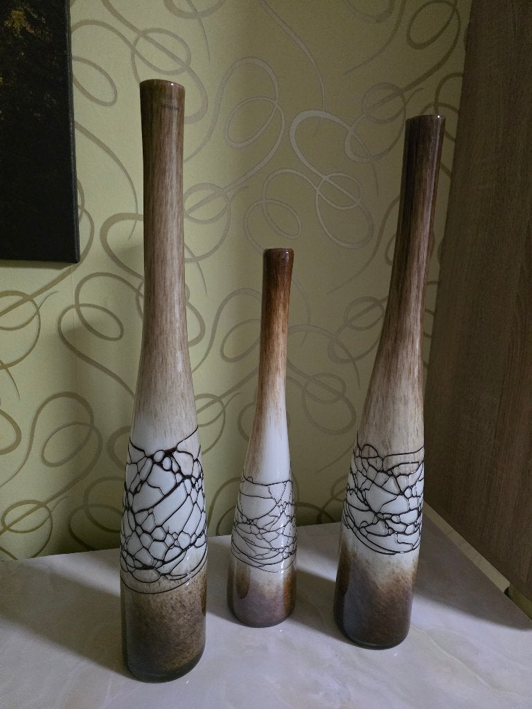 vazen, Huis en Inrichting, Bruin, Ophalen of Verzenden, Geschikt voor droogbloemen, Glas