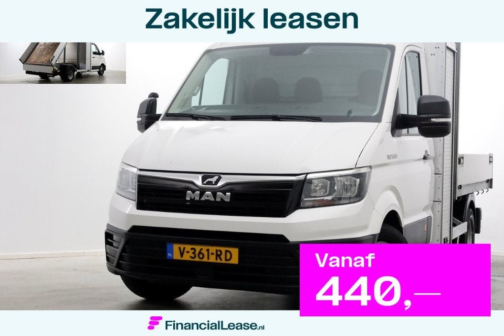 MAN TGE 5.180 2.0 177pk E6 L2H1 Kipper Dubbel Lucht Trekhaak, Achterwielaandrijving, Gebruikt, Euro 6, 4 cilinders