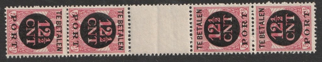 P68b 1924 tête-bêche met tussenstrook MNH, Ophalen of Verzenden, T/m 1940, Postfris