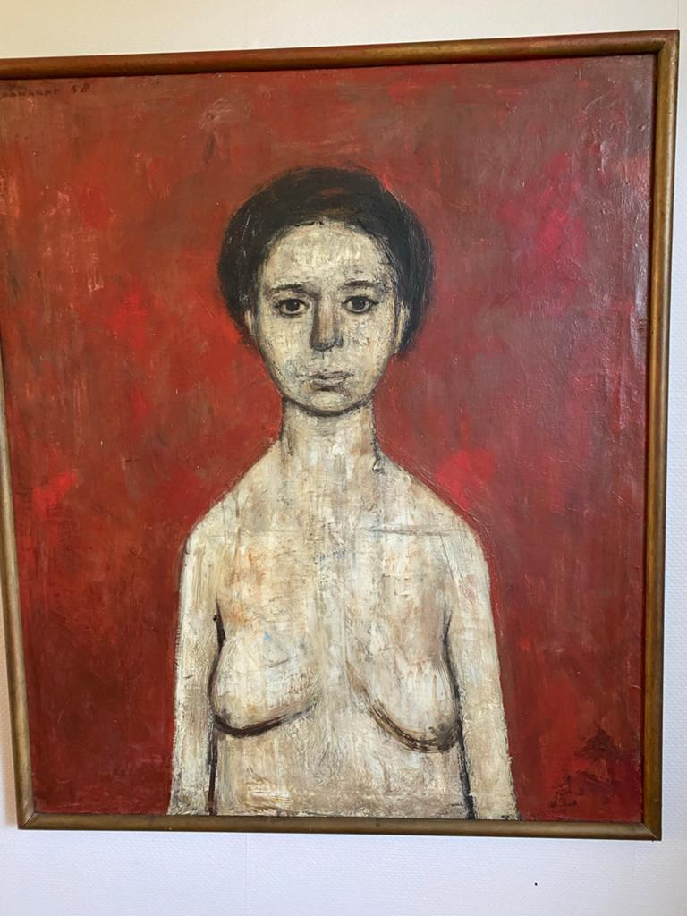 Jan Andreas Goedhart - Naakt in houten lijst (1958), Ophalen of Verzenden