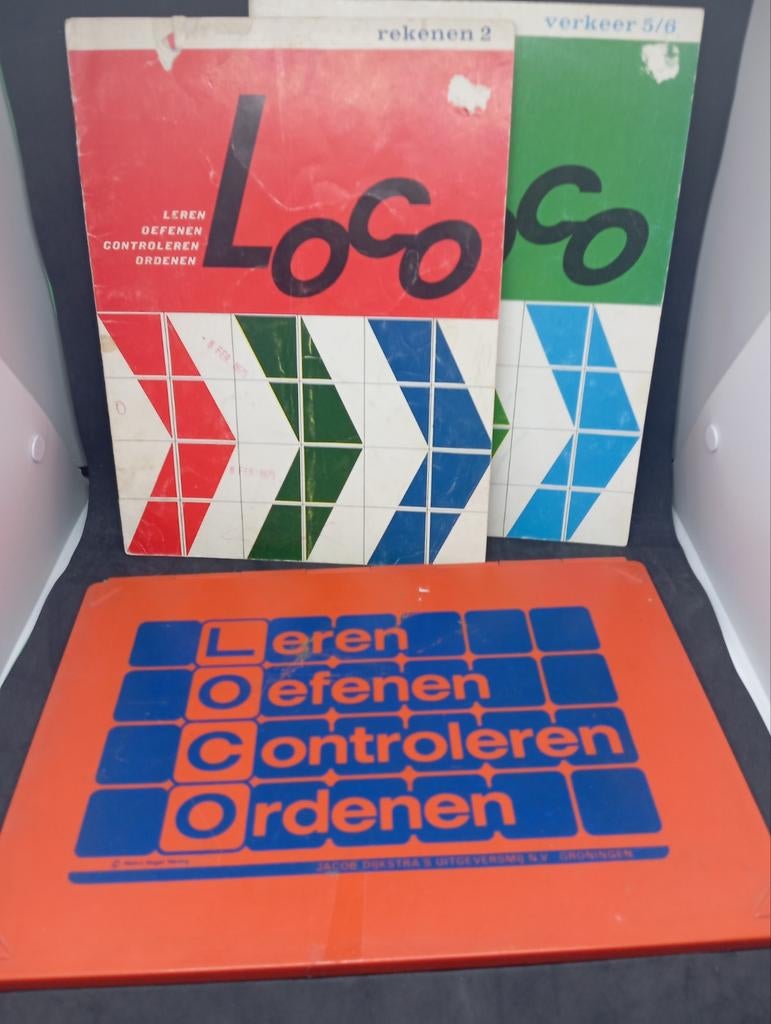 Vintage Loco Leerspel met Boekjes - Rekenen en Verkeer, Ophalen of Verzenden, Gebruikt, Puzzelen