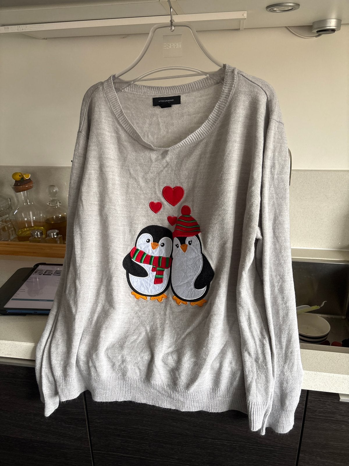 Leuke Kersttrui met Pinguïns - Maat XL, Ophalen of Verzenden, Zo goed als nieuw, Maat 46/48 (XL) of groter, Grijs