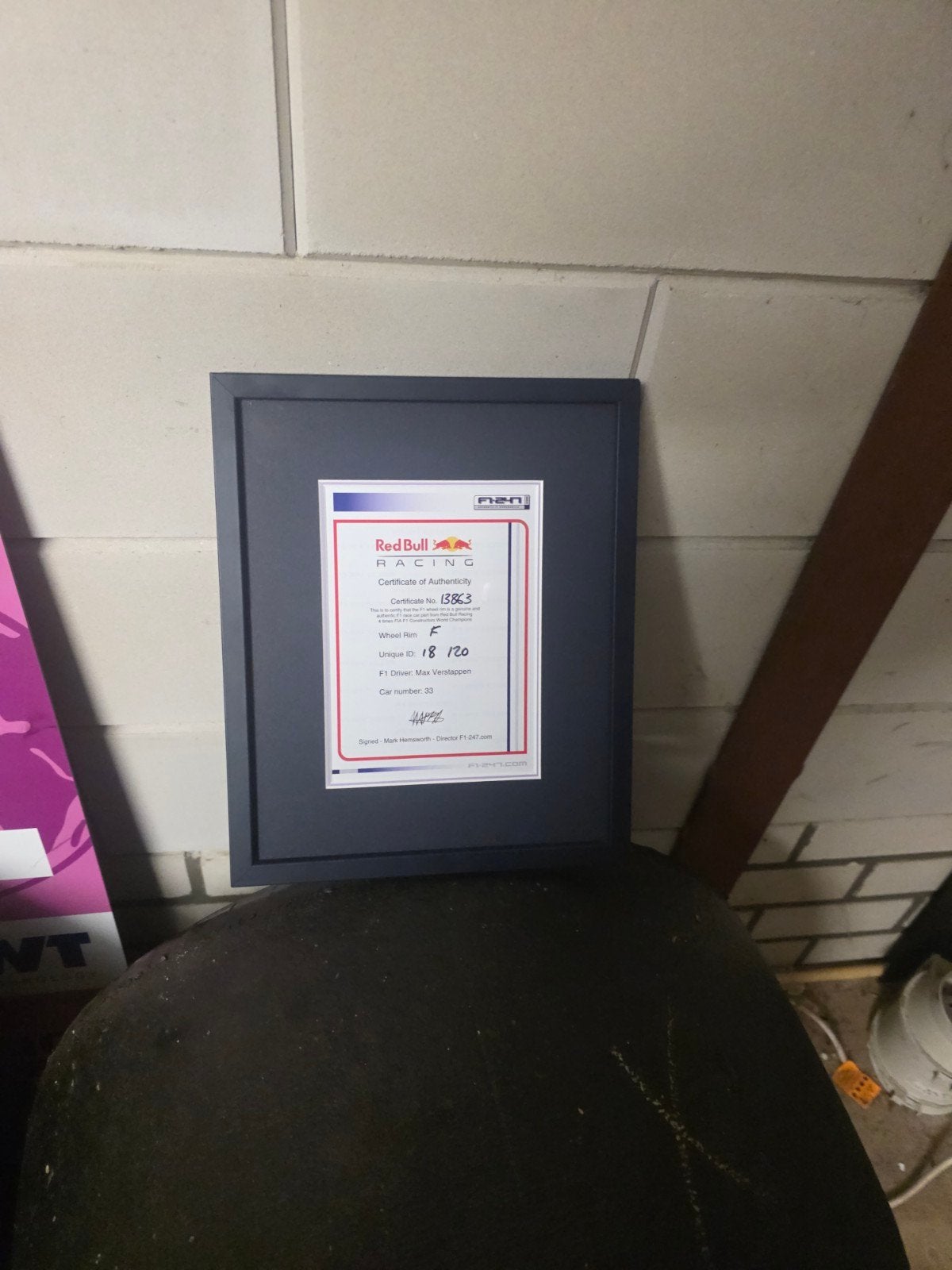 Red Bull Racing Certificaat van Echtheid Max Verstappen, Ophalen of Verzenden, Zo goed als nieuw