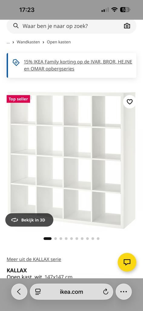 Ikea vakkenkast wit, Huis en Inrichting, Kasten | Overige, Ophalen of Verzenden, Zo goed als nieuw