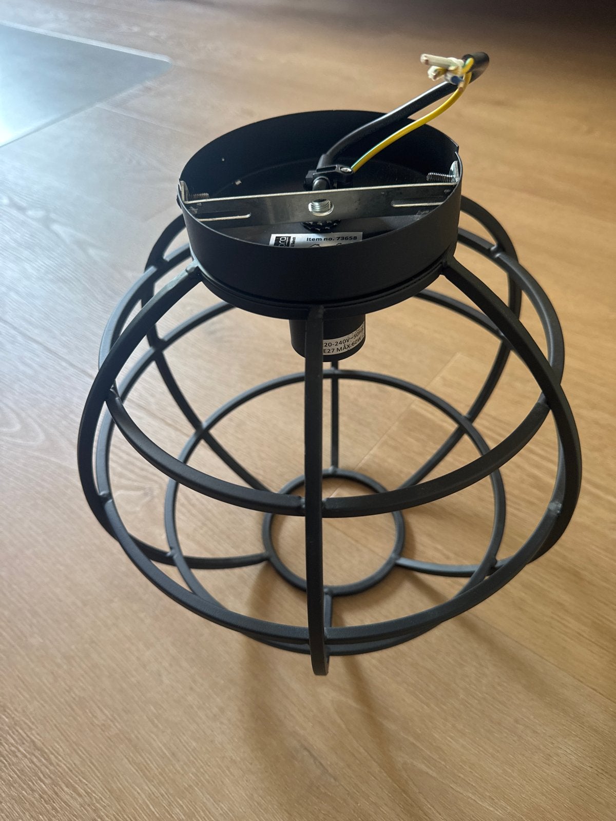 Zwarte industriële lampenkap E27 - Max 60W, Ophalen, 60 watt of meer, Overige lichtkleuren, Overige typen