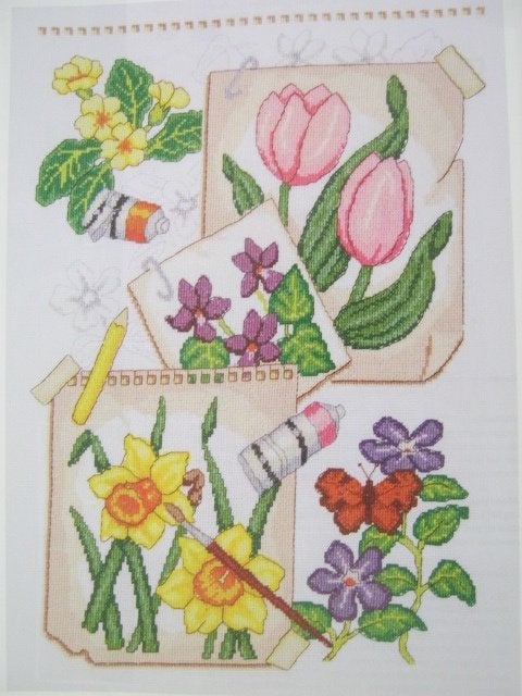 Borduurpatroon  Merklap Voorjaars bloemen  nr 9349, Verzenden, Nieuw, Handborduren, Patroon