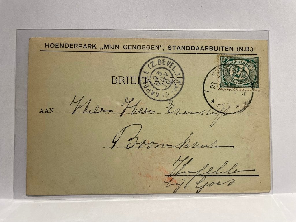 Briefkaart - Standdaarbuiten - Hoenderpark Mijn Genoegen, Verzenden, Voor 1920, Gelopen, Noord-Brabant