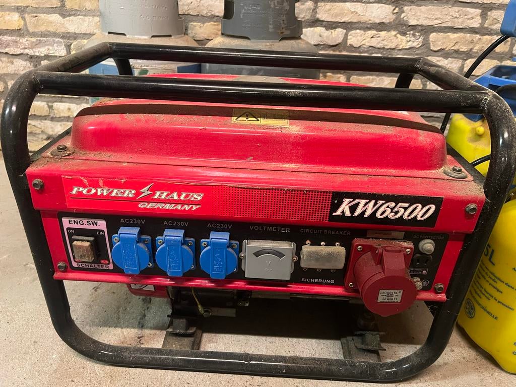 Power Haus Germany KW6500 Benzine Generator, Doe-het-zelf en Verbouw, Aggregaten, Ophalen of Verzenden, Zo goed als nieuw, 5 tot 10 kVA