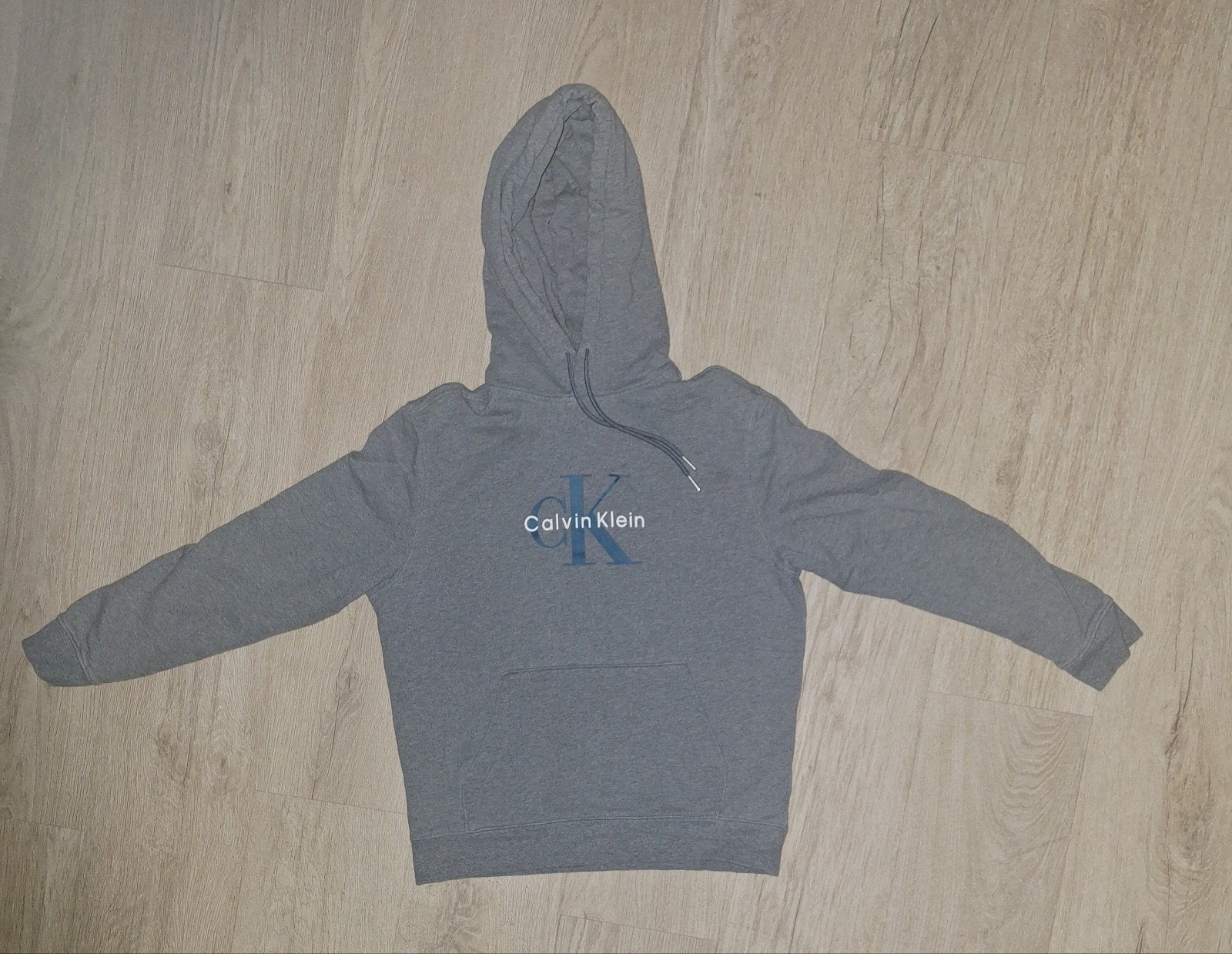 Calvin Klein Hoodie - Grijs met logo, Ophalen of Verzenden, Zo goed als nieuw, Calvin Klein