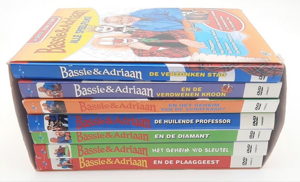 Bassie & Adriaan Alle Speelfilms box set met 14 DVD's, Cd's en Dvd's, Dvd's | Kinderen en Jeugd, Avontuur, Gebruikt, Alle leeftijden