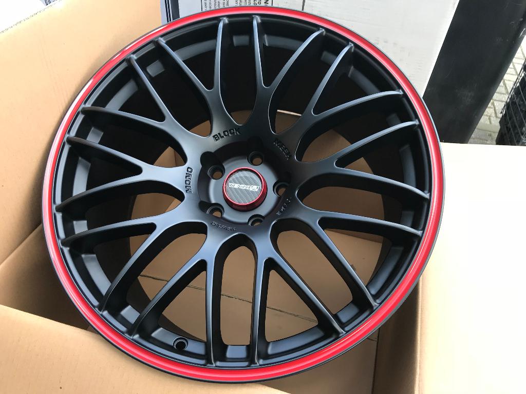 Tenzo R Type-M Mat zwart rood - 19" x 8.5J 10.5J 5x114.3, Ophalen of Verzenden