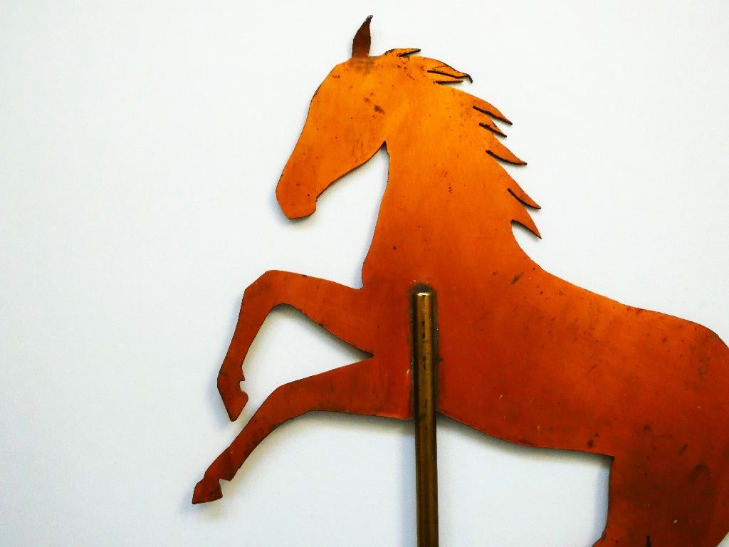 Windwijzer van een steigerend paard van koper en messing, Ophalen of Verzenden