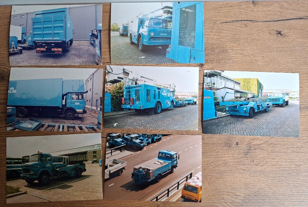 KLM Vloot Foto's - Vrachtwagens en Voertuigen (7 stuks), Verzamelen, Ophalen of Verzenden, Zo goed als nieuw, Kaart, Foto of Prent
