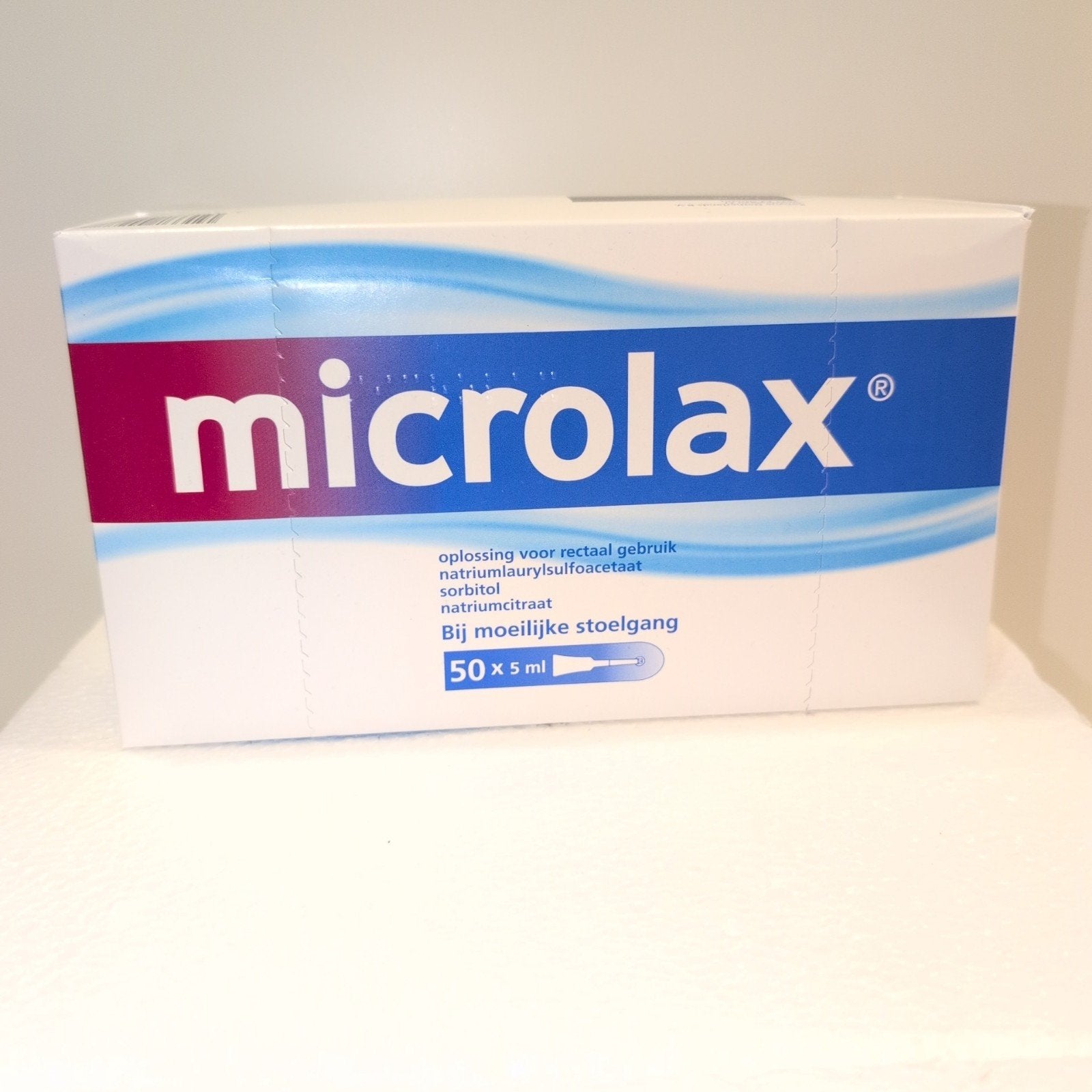 Microlax Oplossing voor Rectaal Gebruik 50 x 5 ml, Ophalen of Verzenden, Nieuw, Overige typen