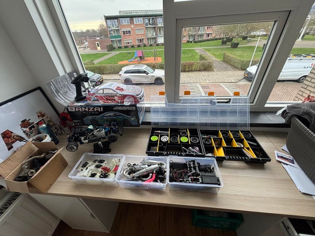 Complete nitro rc auto hobby, Ophalen, Zo goed als nieuw, Nitro, Auto offroad