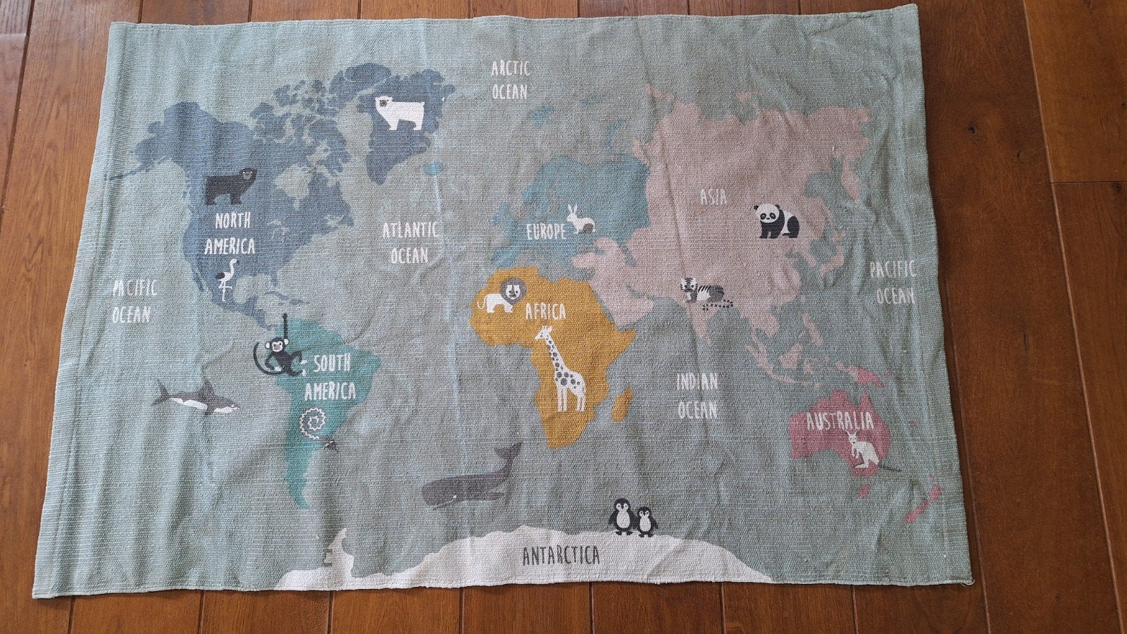 Wereldkaart speelkleed/wandkleed voor kinderen, Ophalen, Gebruikt, Jongen of Meisje