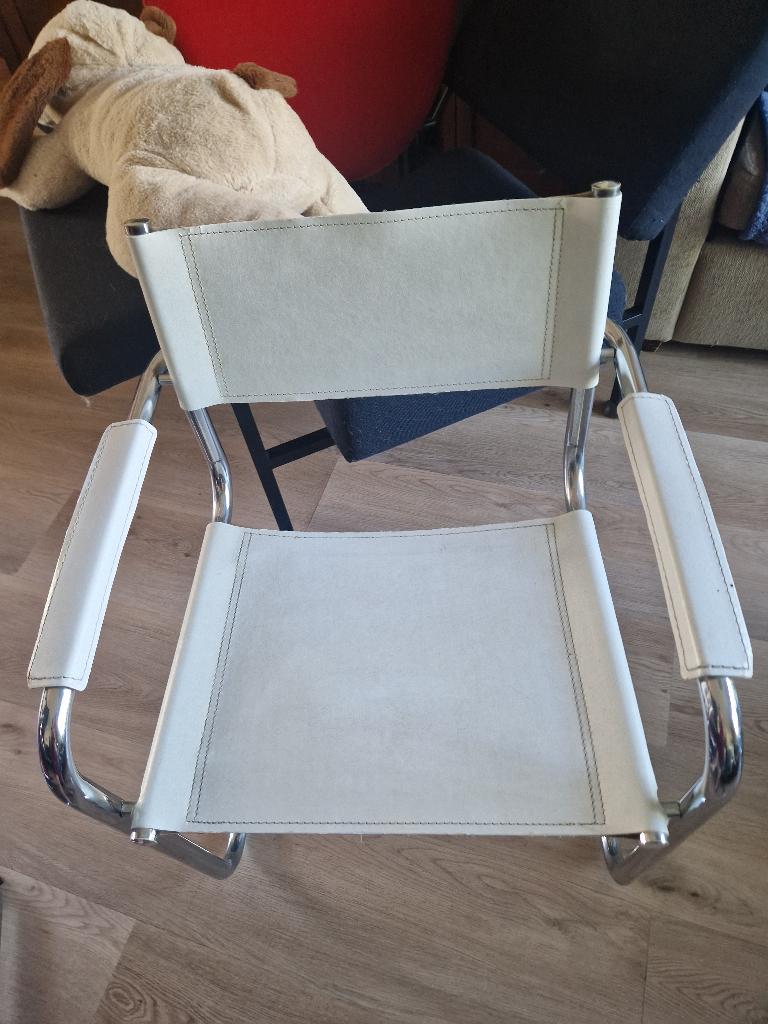Buisframe stoel vintage Bauhaus marcel breuer, Ophalen of Verzenden, Gebruikt, Wit, Eén