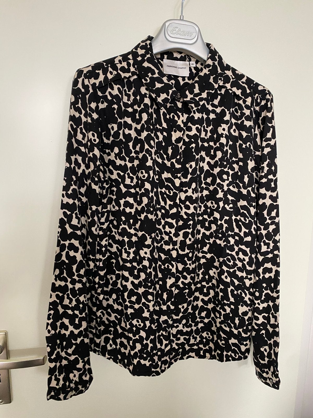 162. Fabienne Chapot Sunrise Blouse - Zwart/Beige maat 34, -, Zwart, -, Ophalen of Verzenden