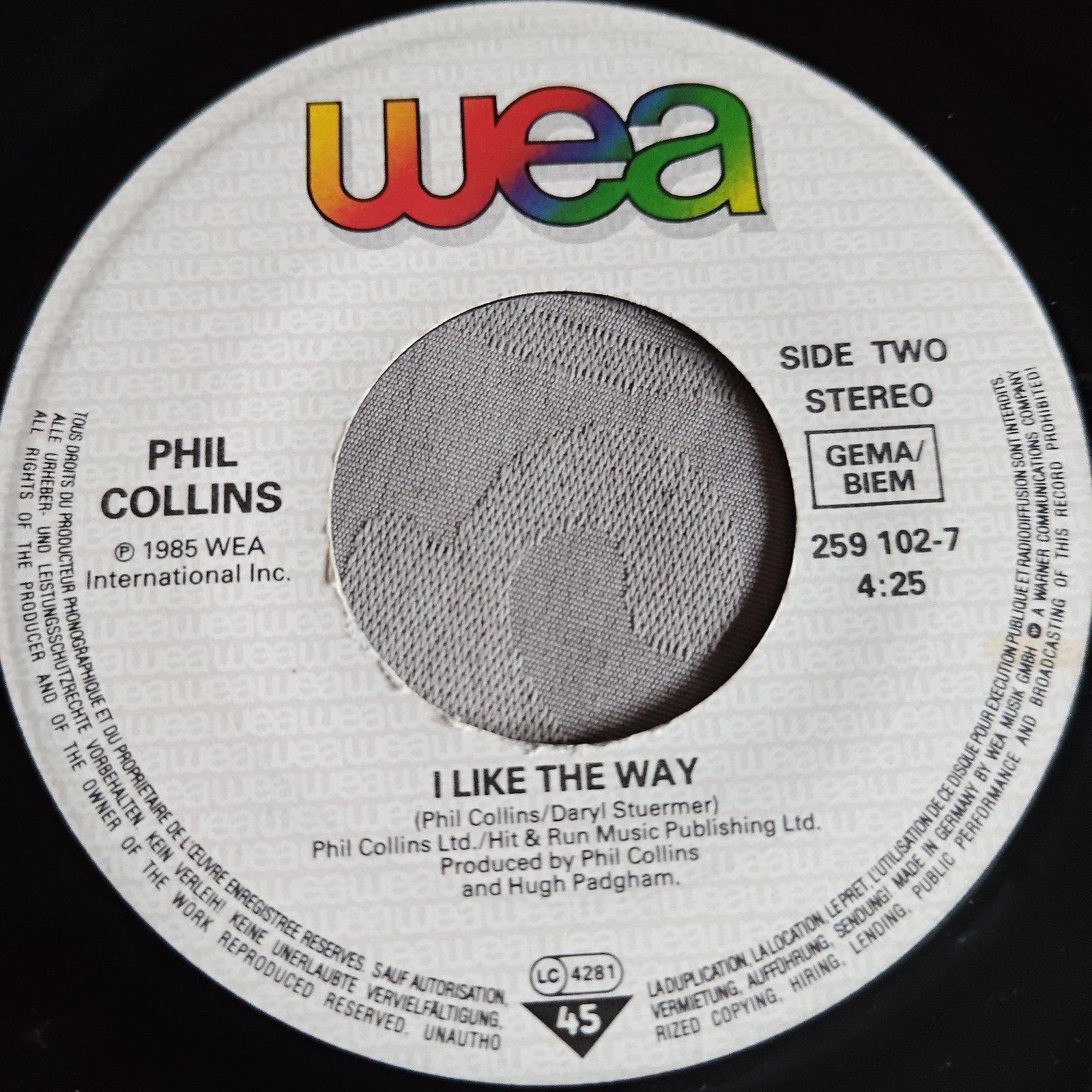 Phil Collins - One More Night / I Like The Way (Single), Gebruikt, Originele persing, 7 inch, Ophalen of Verzenden