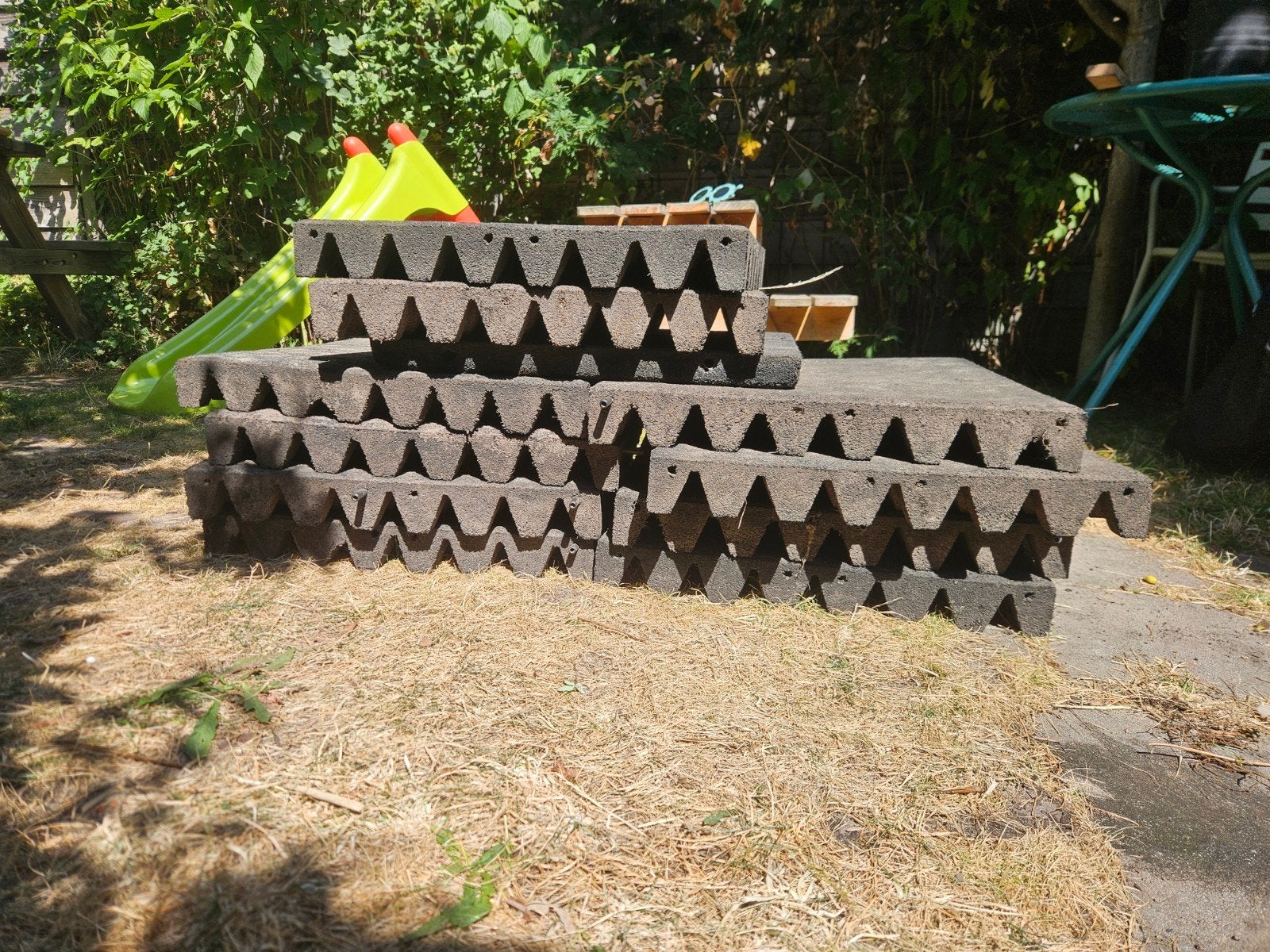 10 Zwarte rubberen tegels 50x50cm + 1 extra tegel, Tuin en Terras, Tegels en Klinkers, Ophalen, Gebruikt, Rubber, Minder dan 5 m²