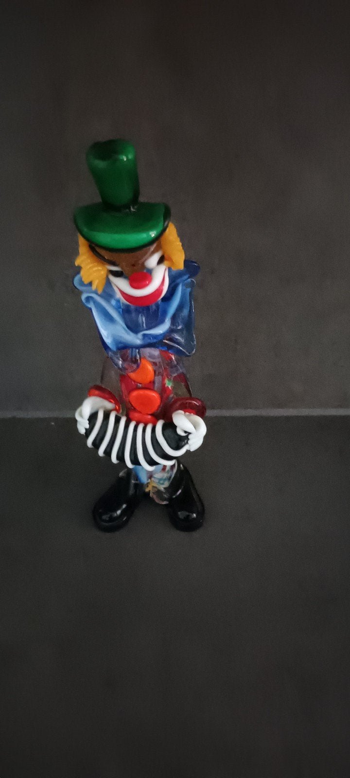 Glazen murano clown met Accordeon, Ophalen of Verzenden