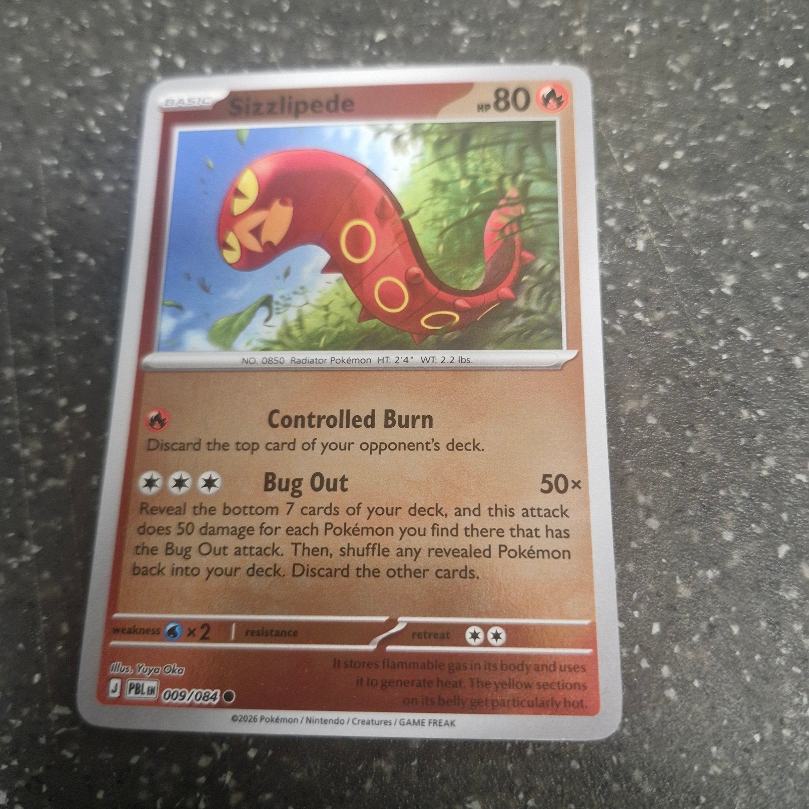 Pokémon Kaart Sizzlipede 009/084 - Basic, Ophalen of Verzenden, Zo goed als nieuw, Losse kaart