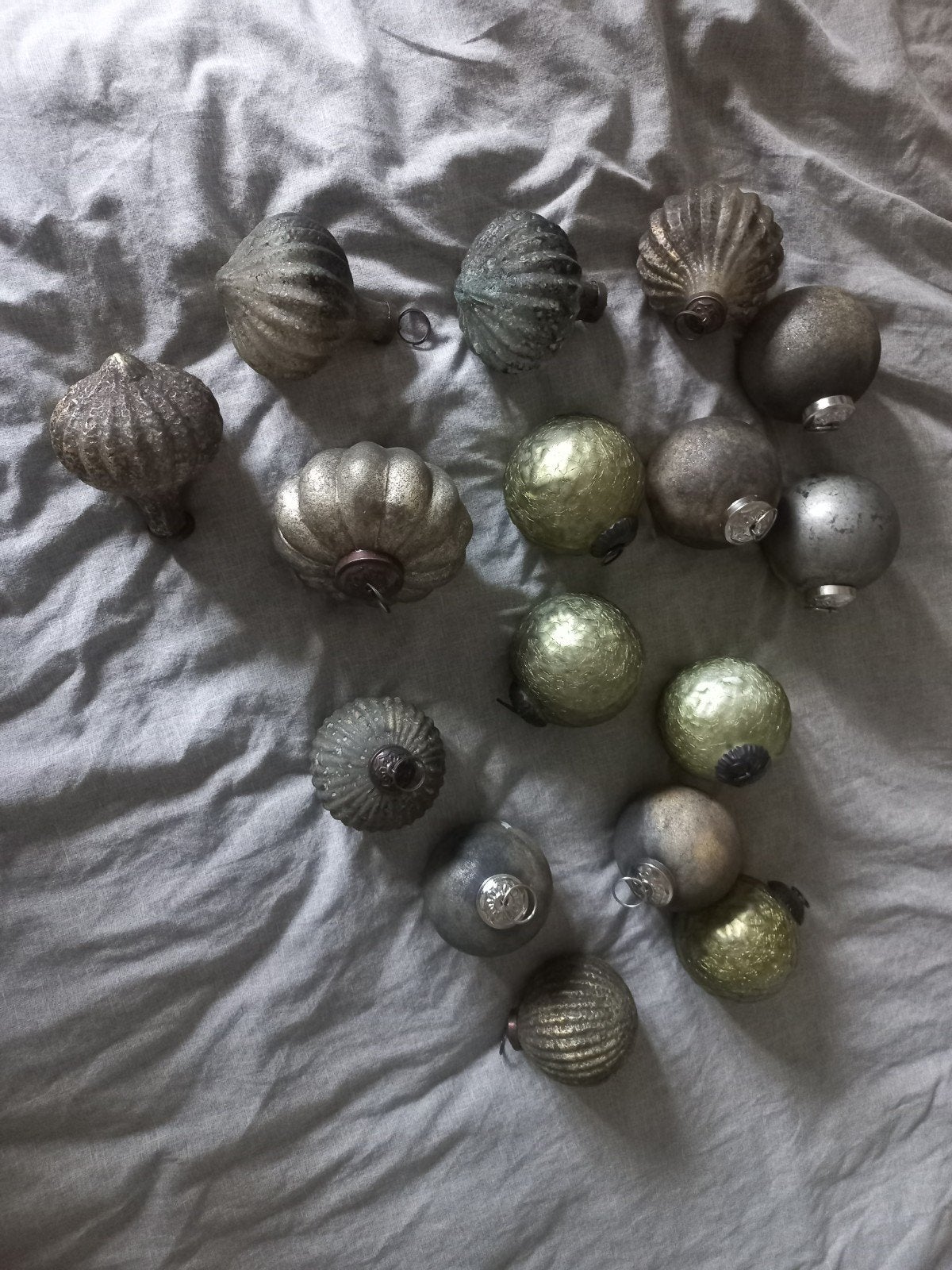 kerstballen stoer vintage sober brocant, Ophalen of Verzenden, Zo goed als nieuw