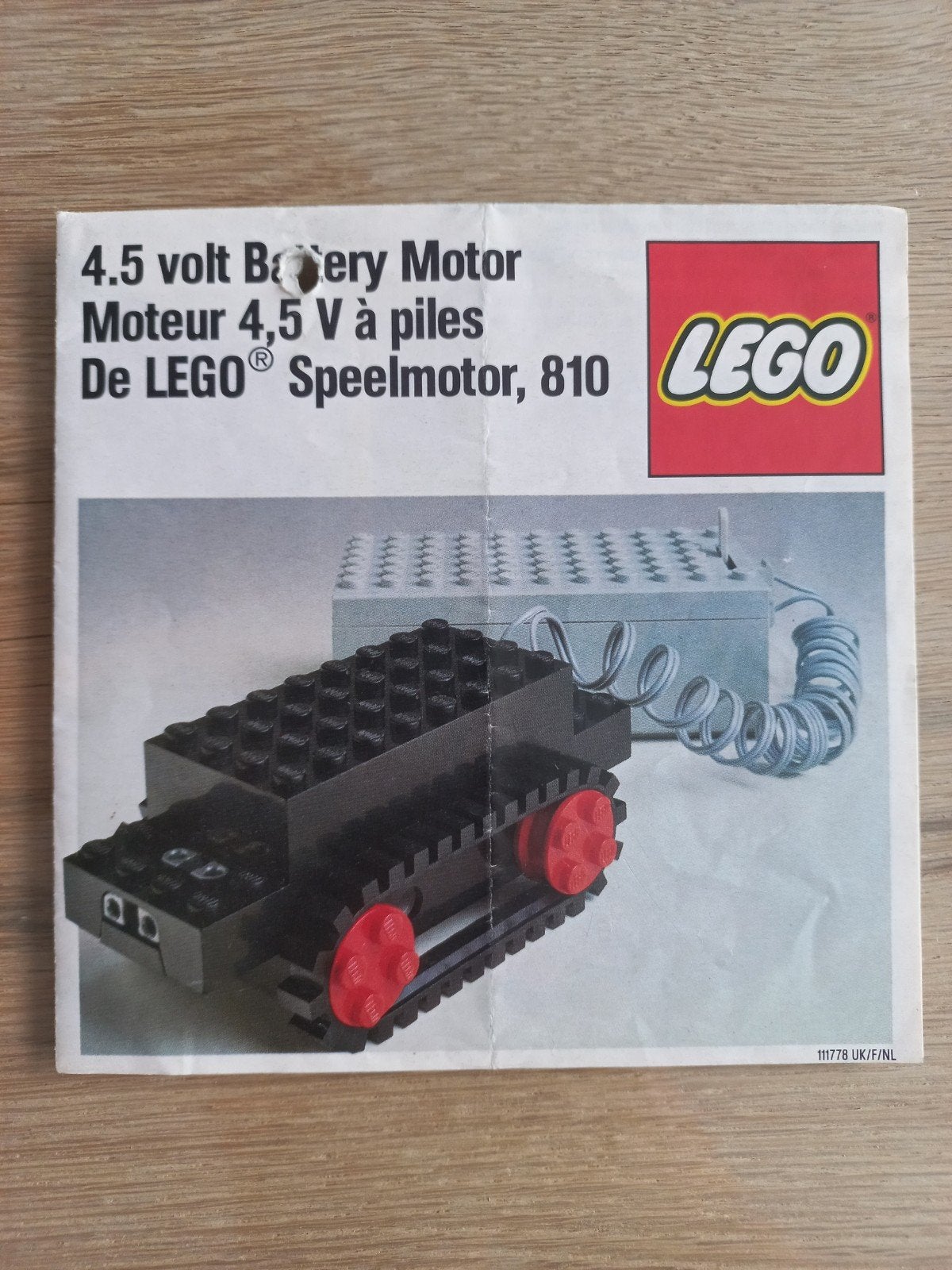 handleiding hoort bij de LEGO 4.5V Speelmotor setnummer 810, Gebruikt, Lego, Overige typen, Ophalen of Verzenden