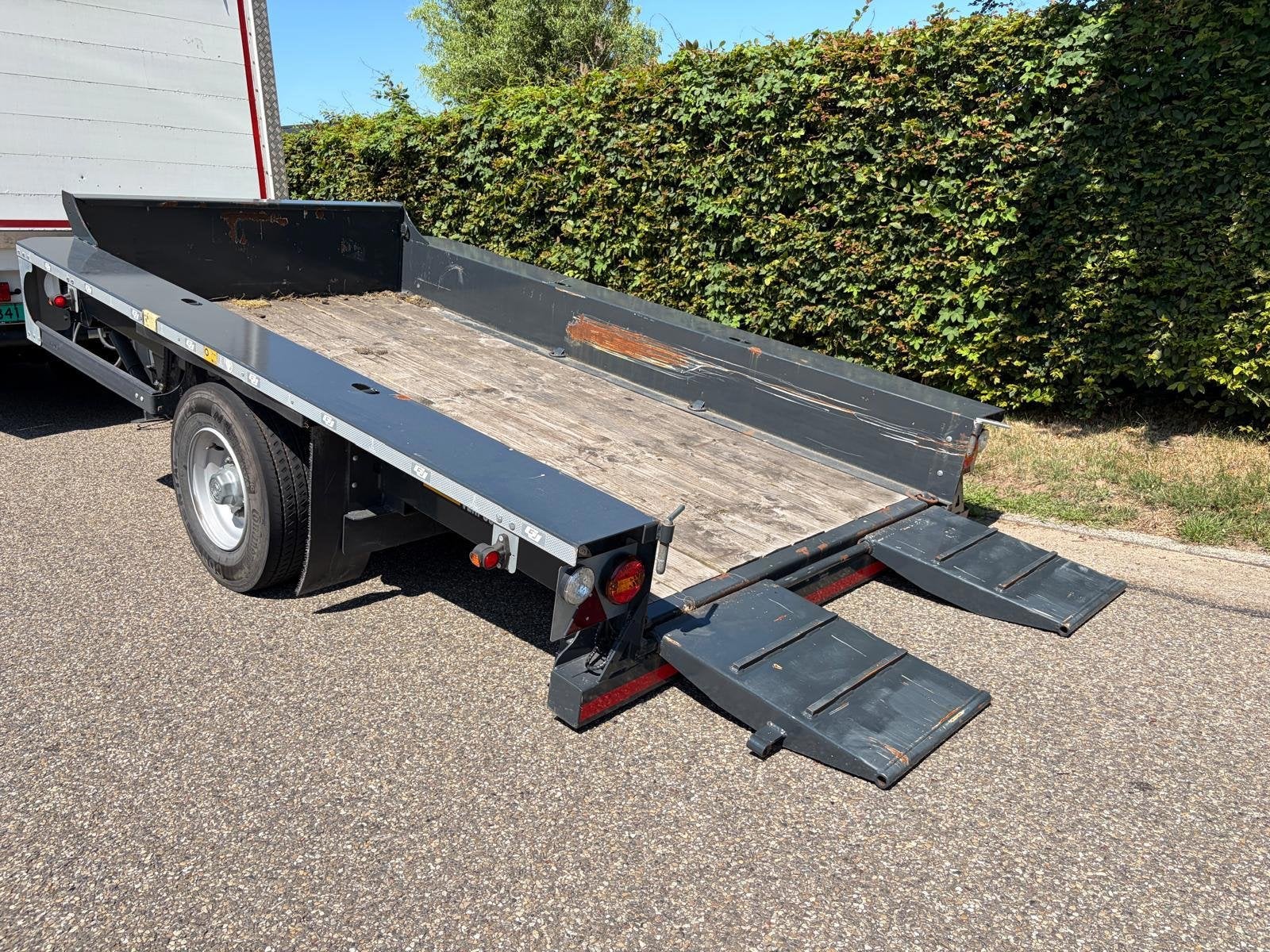 GHEYSEN & VERPOORT R1M PEB 6N AANHANGWAGEN DIEPLADER MET EEN, Auto's, Vrachtwagens, Overige brandstoffen, Bedrijf, Aanhangers en Opleggers