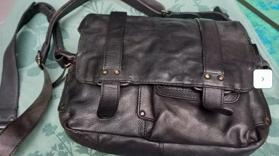 Aunts en Uncles, leren tas, zwart met rits, Mrs. apple pie, Verzenden, Zo goed als nieuw, Zwart, Schoudertasje