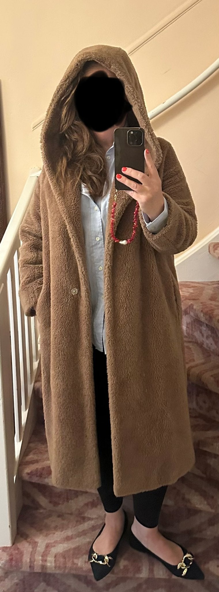 S Max Mara Teddy Coat met capuchon - Maat 42, Ophalen of Verzenden, Zo goed als nieuw, Maat 42/44 (L), Bruin