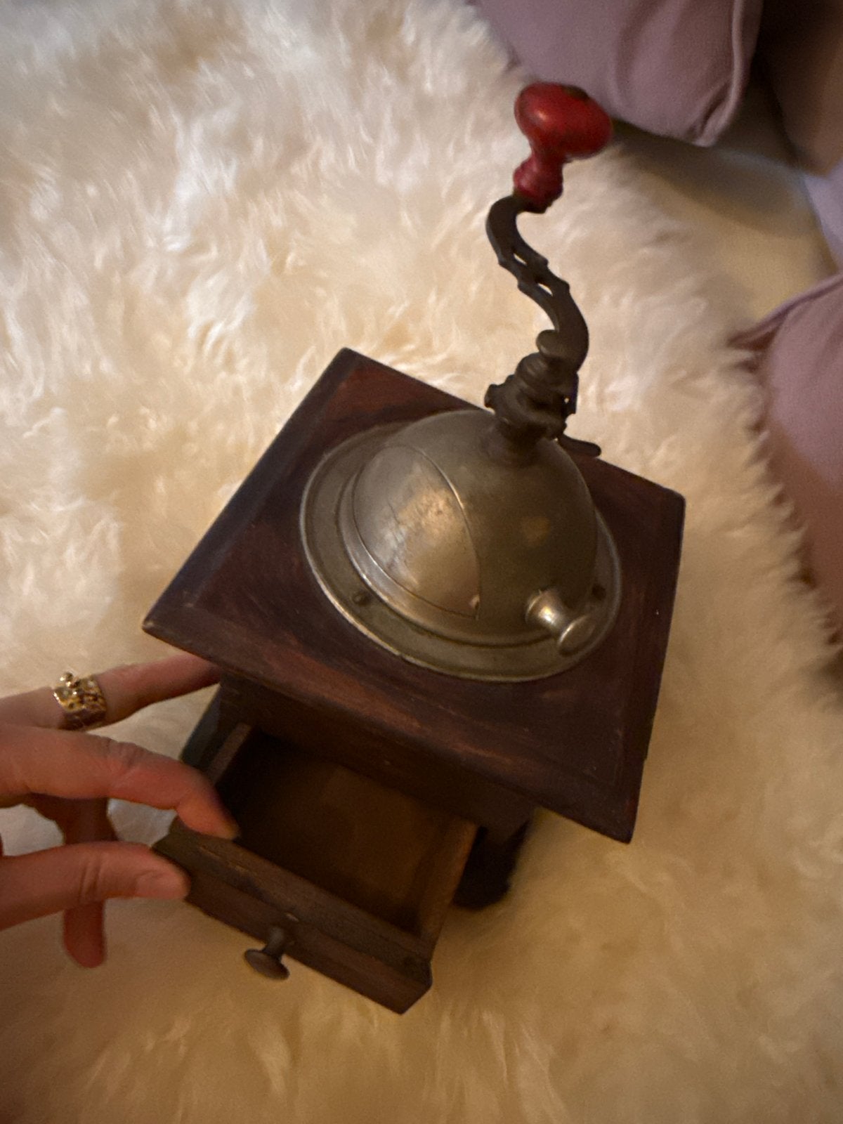 Antieke Koffie- of Kruidenmolen - Houten Handmolen, Ophalen of Verzenden