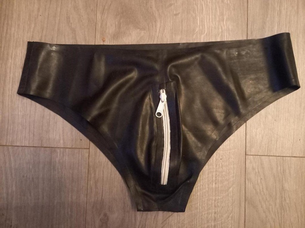 0,5 mm echt latex broek slip rubber boxer short met rits M/L, Ophalen, Nieuw, Latex wear