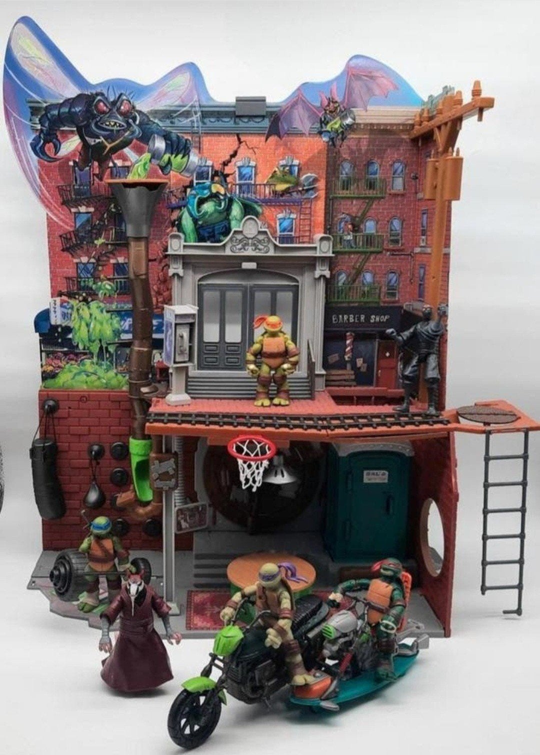 TMNT Turtles Sewer Lair Set + 2 Voertuigen + 6 Figuren!, Ophalen of Verzenden, Gebruikt
