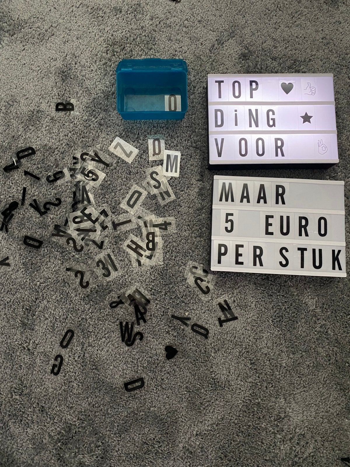 Set van 2 Lightboxes / Lichtbakken inclusief veel letters, Ophalen of Verzenden, Zo goed als nieuw