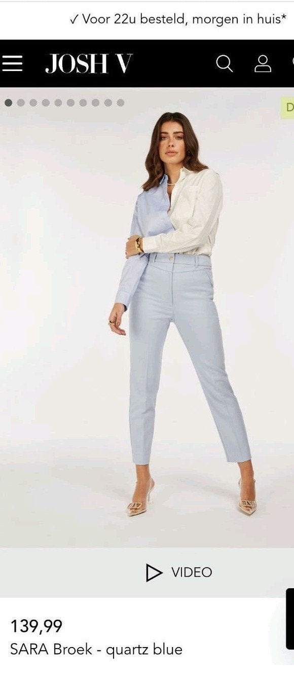 Prachtige Josh V SARA pantalon maat S in quartz blue, Blauw, Ophalen of Verzenden, Zo goed als nieuw, Maat 36 (S)