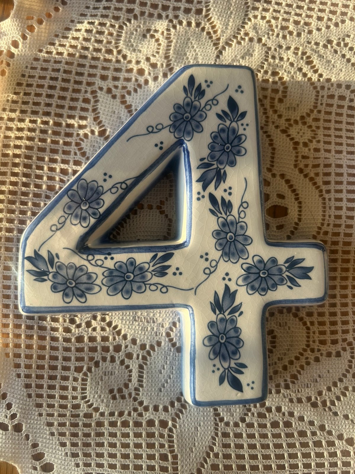 Delfts blauwen huisnummer nr. 4, Ophalen of Verzenden, Nieuw