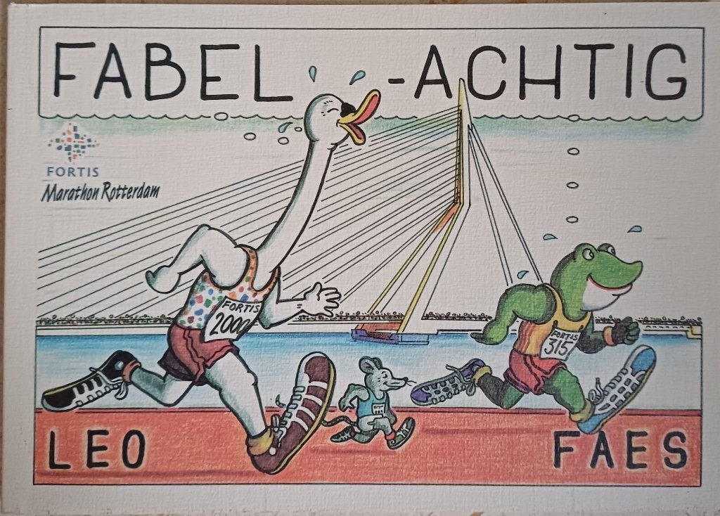 3=2! Fabel-achtig - Leo Faes / fortis marathon Rotterdam, Cartoons, Leo Faes, Ophalen of Verzenden, Zo goed als nieuw