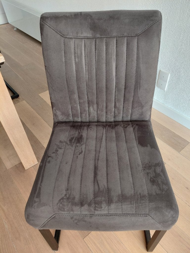 Pronto grijze eetkamer stoelen 6x, Ophalen, Leer, Zo goed als nieuw, Grijs