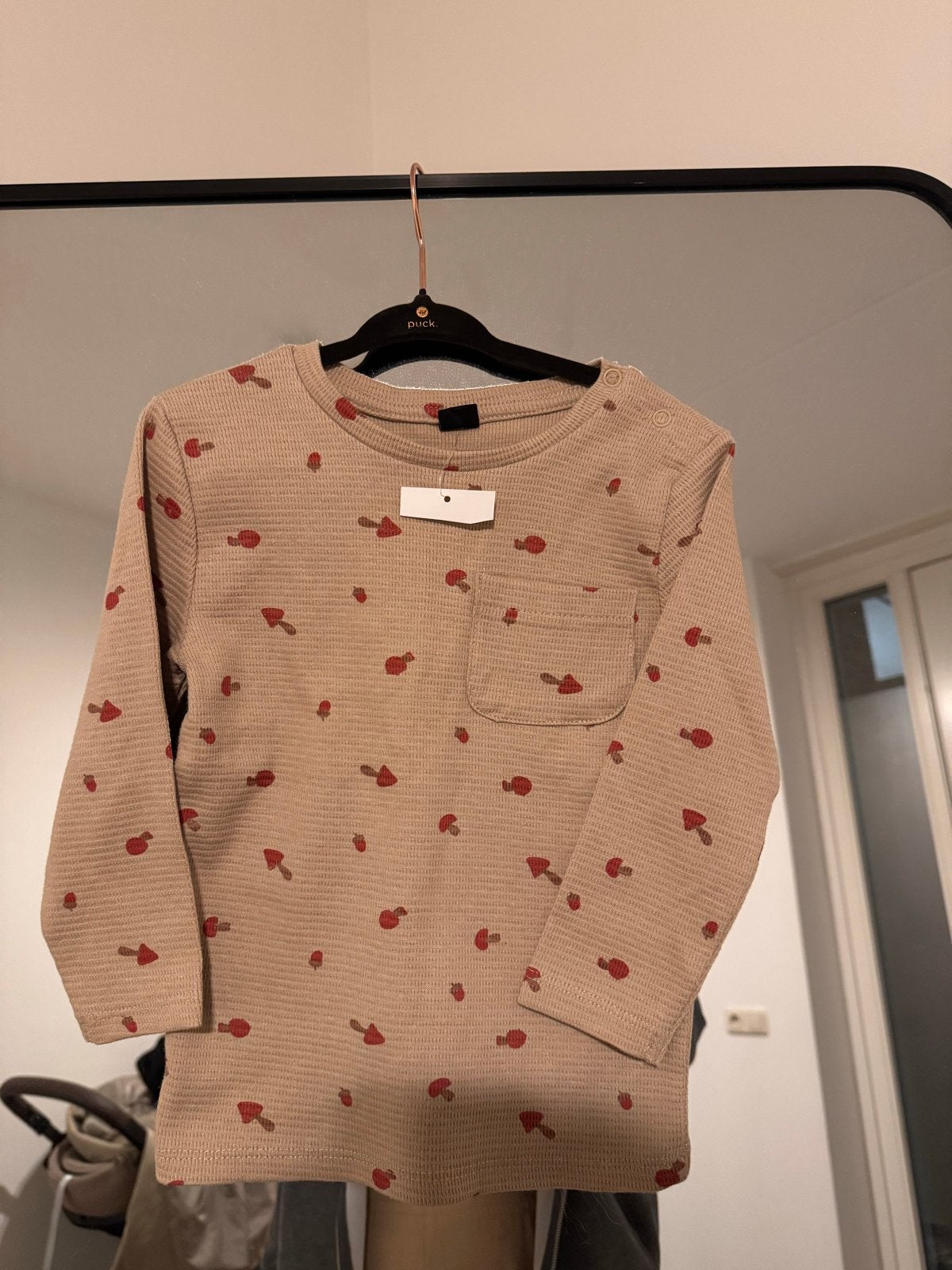 MINI longsleeve met paddenstoelprint - Maat 86, Kinderen en Baby's, Ophalen of Verzenden, Zo goed als nieuw, Jongetje of Meisje