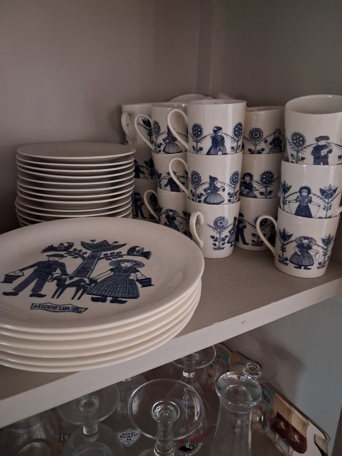 Middelburg Delfts Blauw Servies - Borden en Mokken, Ophalen of Verzenden