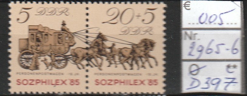 DR Sozphilex 85 Michel 2965-6 Nr.D 397p, Ophalen of Verzenden, DDR, Postfris