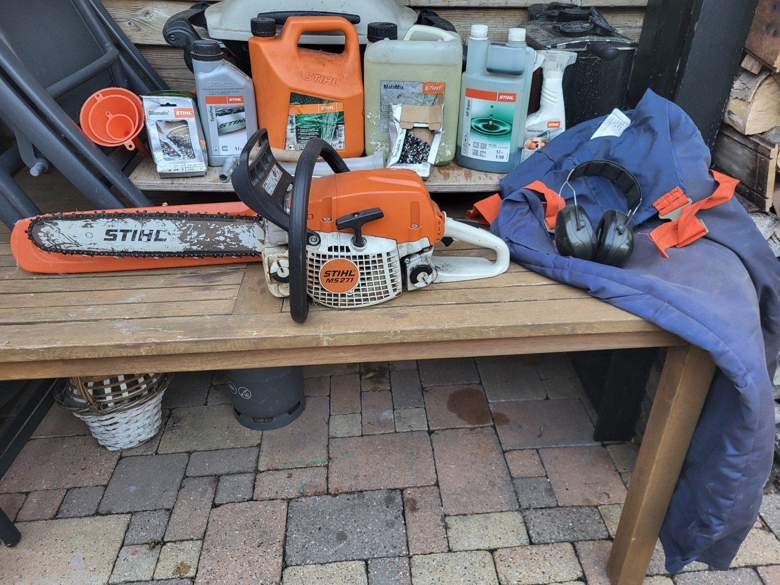 Stihl MS 271 kettingzaag met toebehoren, Doe-het-zelf en Verbouw, Gereedschap | Zaagmachines, Ophalen of Verzenden, Gebruikt, Kettingzaag