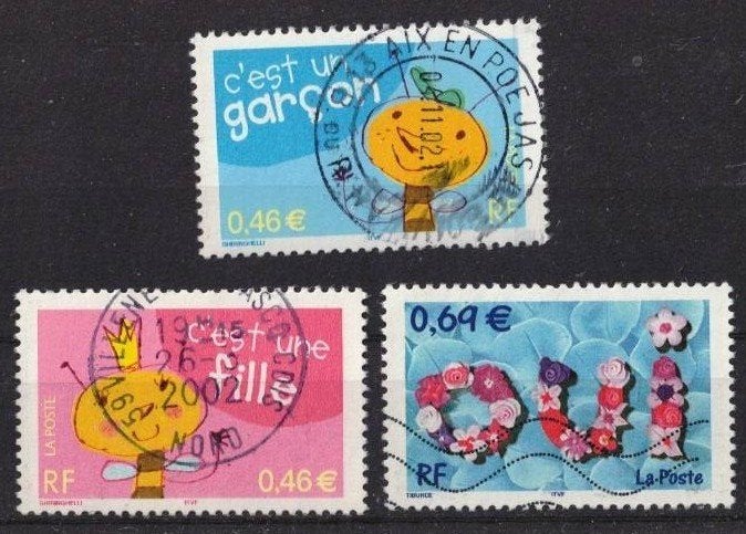 Frankrijk, zegels 2002-3600 tm 02, Verzenden, Gestempeld