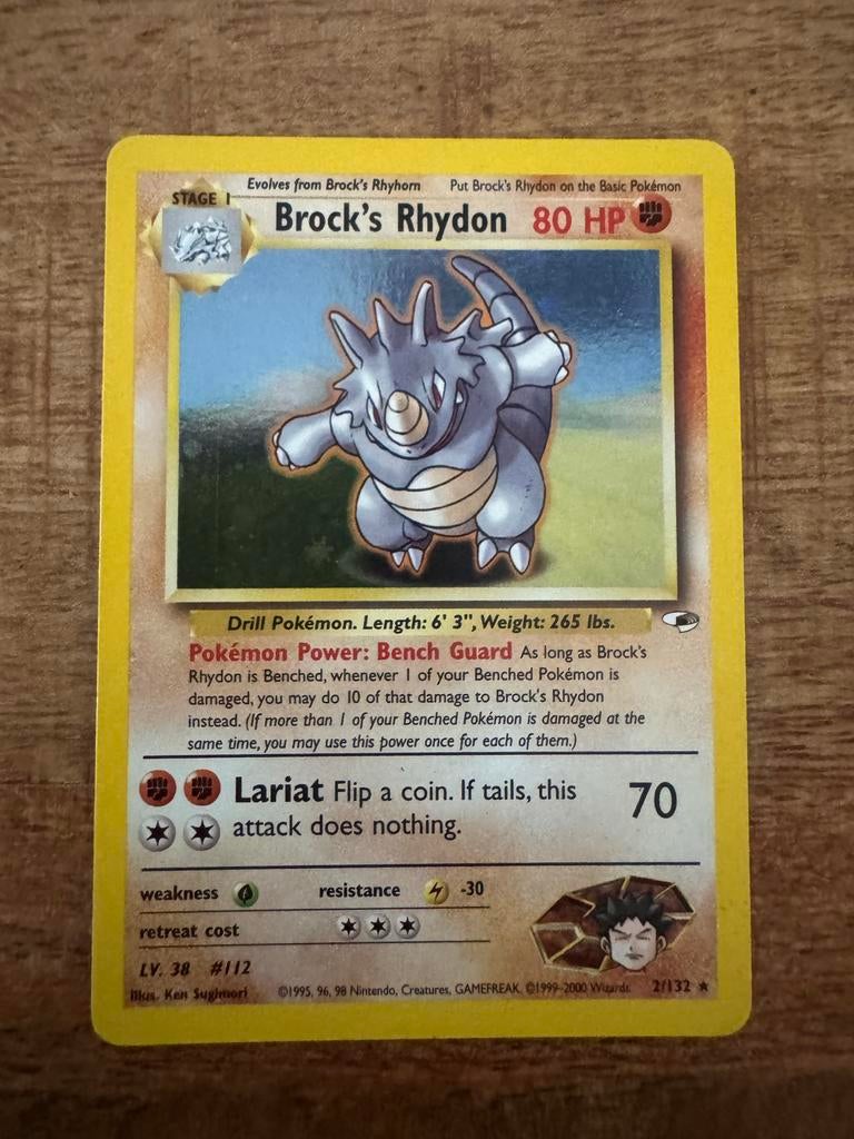 Brock's Rhydon Pokémon Kaart (Gym Heroes 2/132), Hobby en Vrije tijd, Verzamelkaartspellen | Pokémon, Ophalen of Verzenden, Zo goed als nieuw